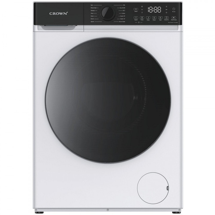Masina de spalat Crown CWM8512JW, Clasa A, 8 kg, 1200 rpm, Pornire programata, Functie abur, Alb