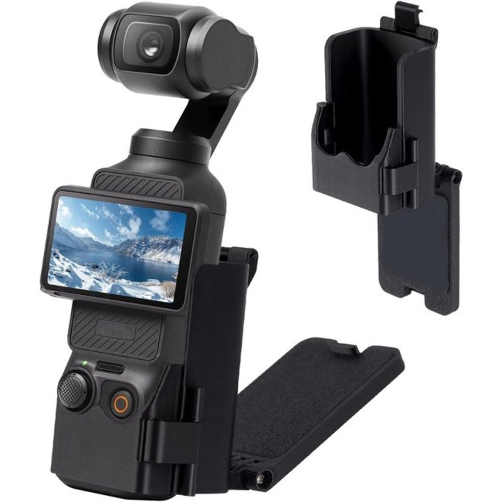 Магнитна стойка за DJI Osmo Pocket 3 K0443-emagCJ-53007, 180° регулируема, 6 магнита N52, силиконова противоплъзгаща основа, включва 3 самозалепващи се метални пластини, позволява зареждане Type-C, черна