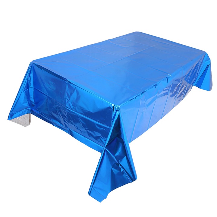YANYXR BCS3134181 eldobható asztalterítő alumíniumfóliából, vízálló és foltálló, kék, 137 x 183 cm