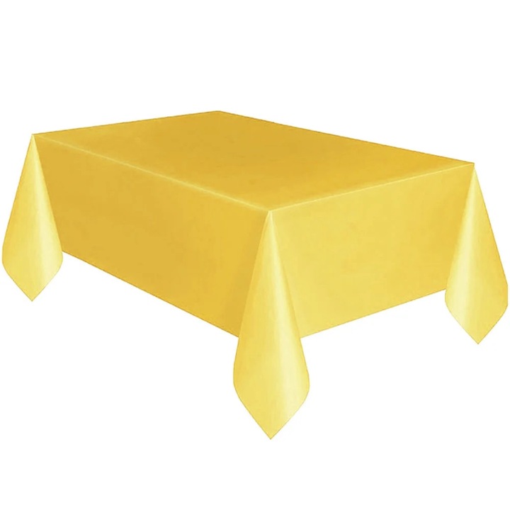 YANYXR BCS3134140 egyszínű műanyag asztalterítő, olajálló, sárga, 137 x 183 cm