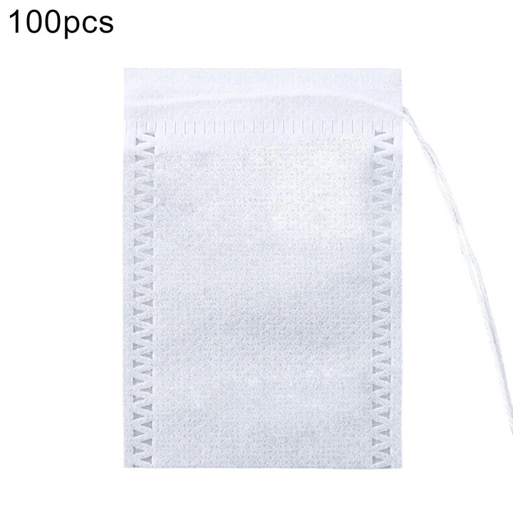 YANYXR BCS3134468 teafilter tasak, nem szőtt anyagból, zsinórral, 6 x 8 cm, fehér, 100 db