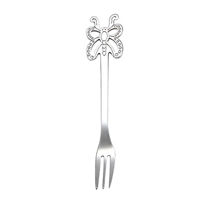Furculita YANYXR BCS3138336, inox 304 cu maner fluture, lucios, argintiu, 12.5 cm
