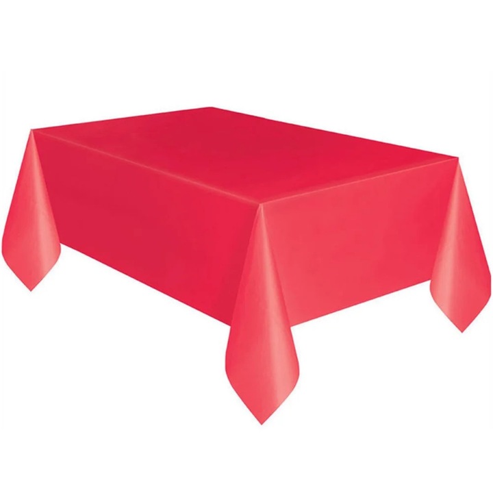 YANYXR BCS3138789 asztalterítő, PE, egyszínű, könnyen tisztítható, strapabíró, piros, 137 x 183 cm