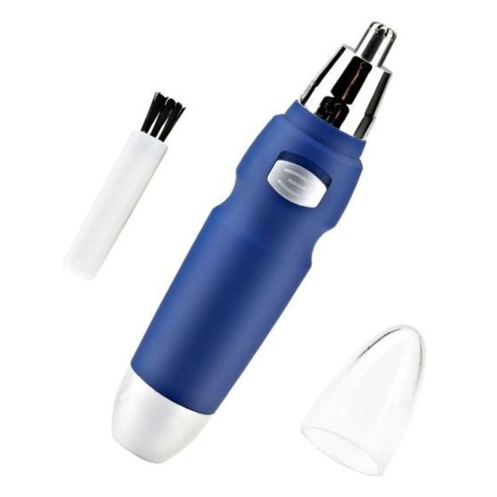 Aparat tuns nas si urechi K0345-0804-TDCJ-xw2756, pentru sprancene si par facial, fara durere, albastru