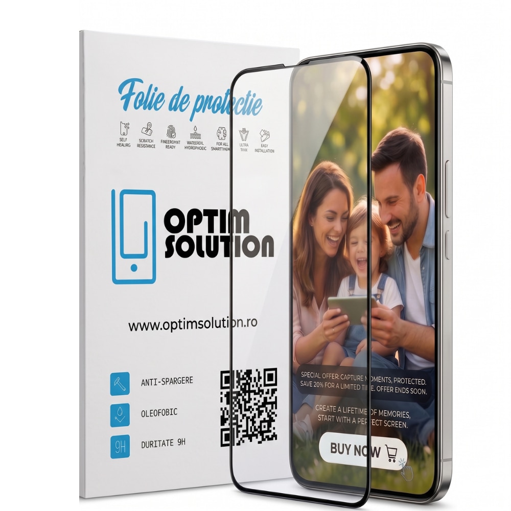 Folie de Sticla pentru Samsung Galaxy Z Fold8, Sticla Securizata 5D, Full Glue, Acoperire Completa, Duritate 9H+, Claritate UHD, Tratament Oleofobic, Suport Amprenta, Kore Protect