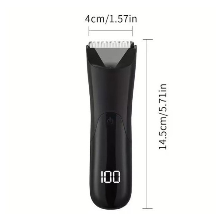 Trimmer corporal electric K0345-0804-TDCJ-xw1653, lama ceramica 4 cm, afisaj LED procent baterie, negru