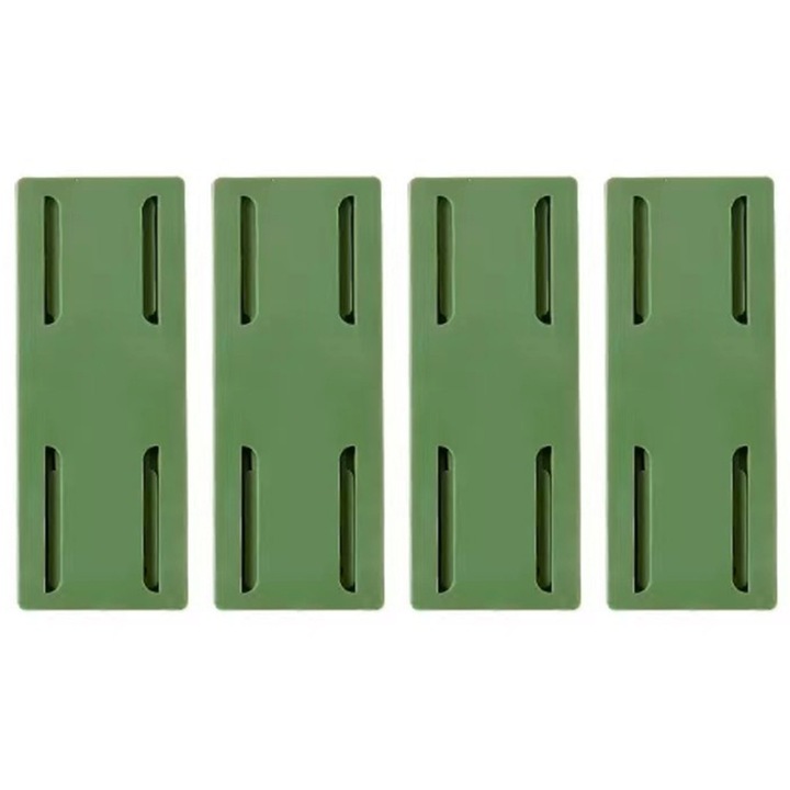 Suport pentru prize YANYXR BCS3140809, autoadeziv fara gaurire, ABS, 10 x 4 cm, verde, set 4 buc