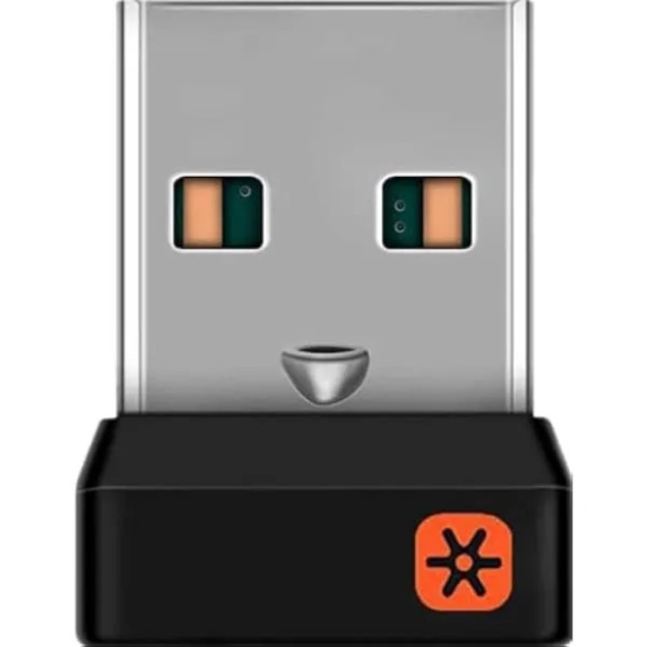 USB vezeték nélküli vevő adapter 2.4 GHz K0569-260804-3350-AMC, unifying vevő kompatibilis a Logitech M215/M235/M325/M545 modellekkel, akár 6 eszközhöz, nano, fekete