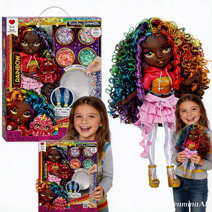 Rainbow High Iris - Papusa Stralucitoare cu Slime si Accesorii