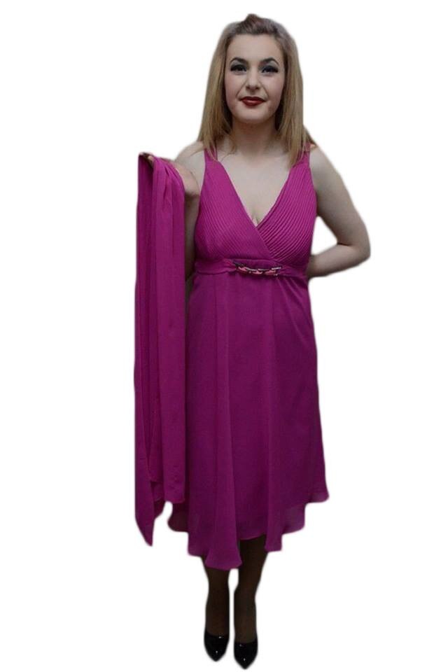 Rochie cu decolteu in V, fara maneca , D&J Exclusive, Mov