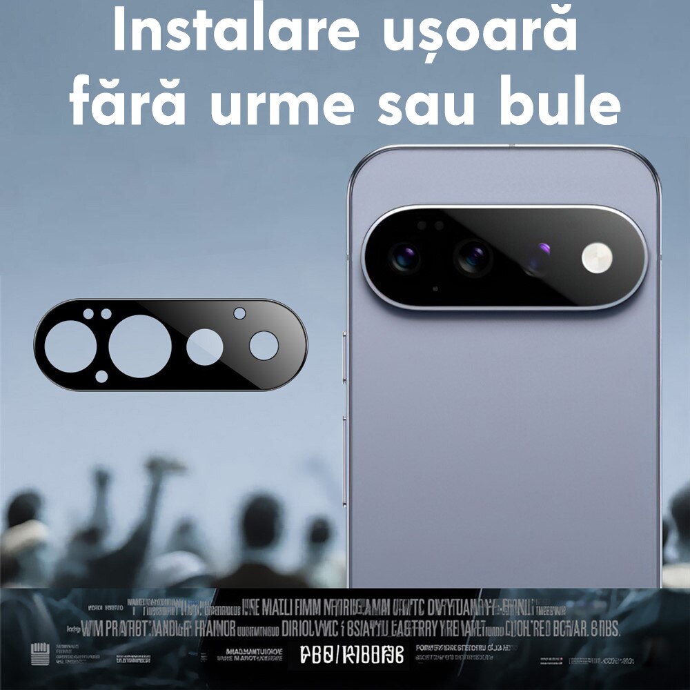 Folie Camera Daden din sticla pentru Google Pixel 11 Pro, Full Cover, Protectie Profesionala, Ultra Rezistenta, Calitate Premium, Negru