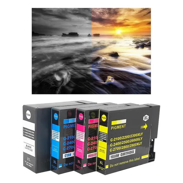 4 db kompatibilis PGI2800XL/PGI2800BK tintapatron készlet IB4080/iB4180/MB5080/MB5180/MB5480 nyomtatókhoz, fekete 48 ml; cián/magenta/sárga 18 ml, többszínű, PRE-CJk0515-26-0804-2060