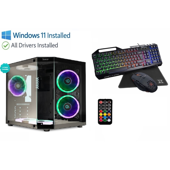 Számítógép Asztali Gaming I5-4570 Akár 3.6Ghz, Nvidia GTX 960 4GB, 16GB RAM, 128GB SSD + 500GB HDD, Gaming Kit 3in1