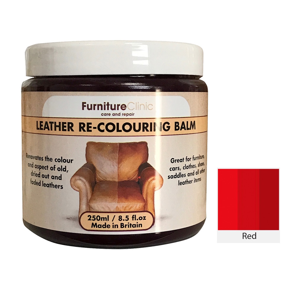 Крем боя за кожа Furniture Clinic LEATHER RECOLOURING BALM, Червен
