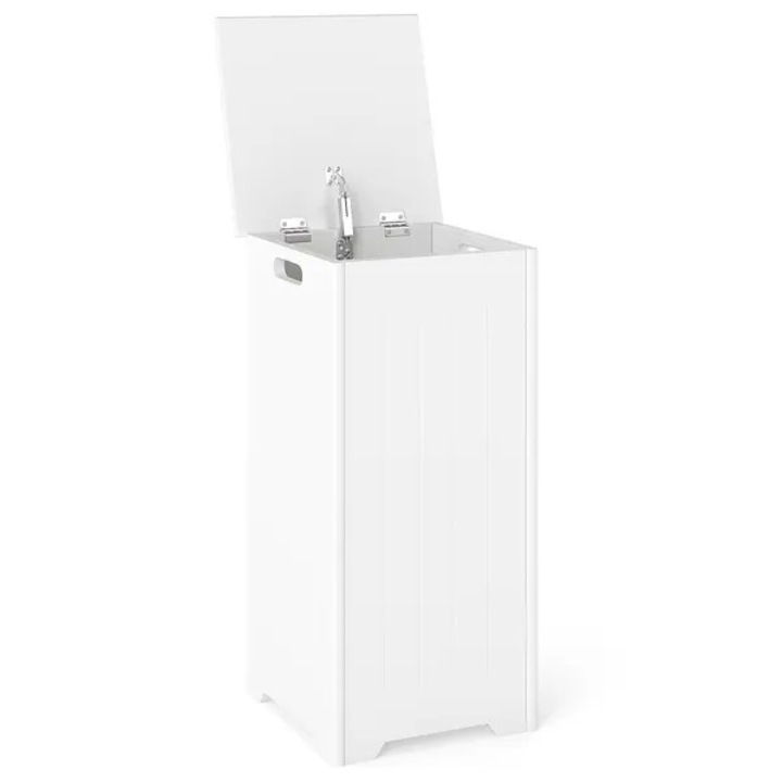 Dulap pentru rufe din MDF cu capac si sac interior, alb, 30 x 30 x 61 cm, 34 l