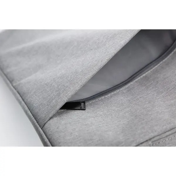 Husa laptop PRE-CJk0515-26-0806-3379, rezistenta la apa, din poliester, buzunar exterior cu fermoar, gri, 41 x 30 x 3 cm, pentru 15,6"