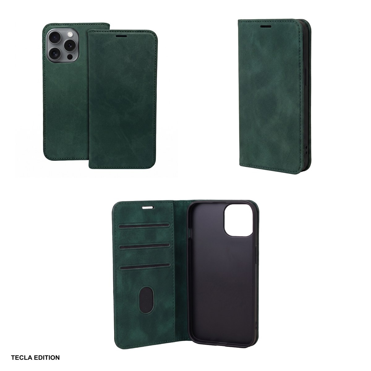 Husa Smart Suede pentru Honor 600 Lite, tip carte, Verde