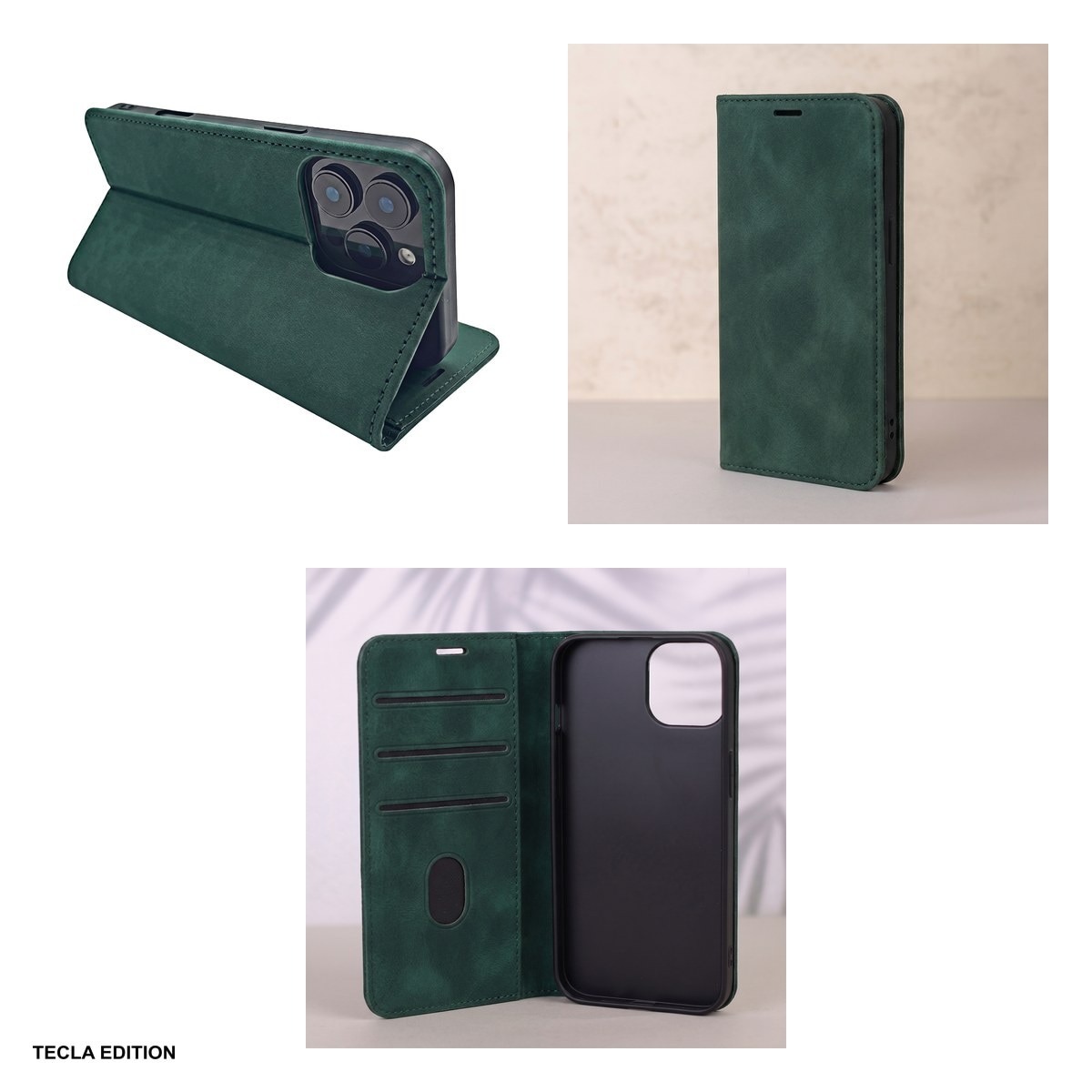 Husa Smart Suede pentru Honor 600 Lite, tip carte, Verde