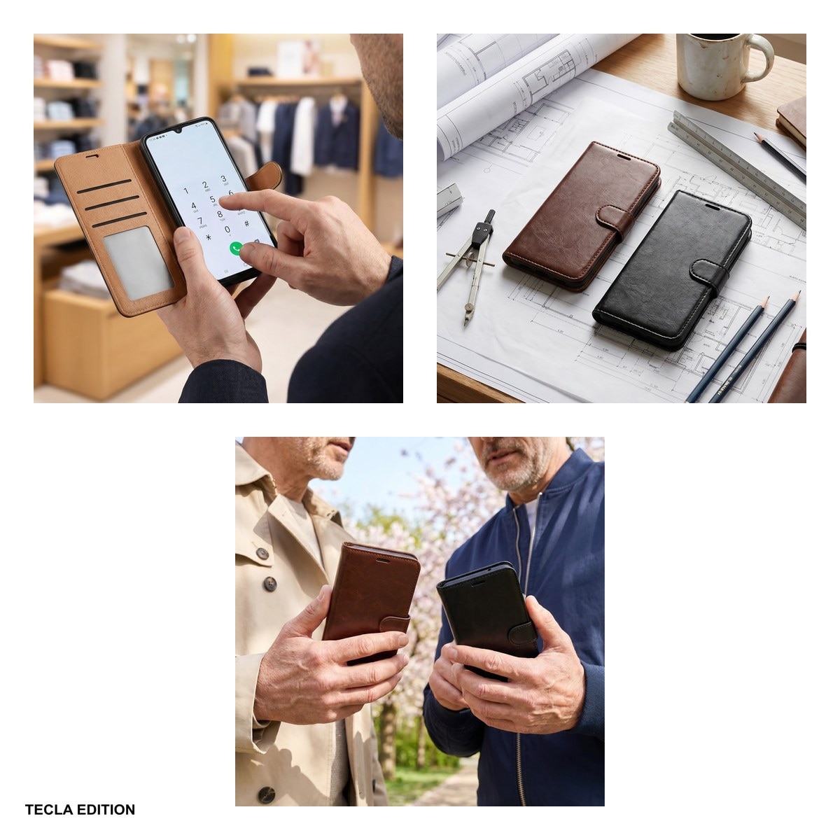 Husa Smart Luxe leather pentru Honor 600 Lite, tip carte cu inchidere magnetica, Maro