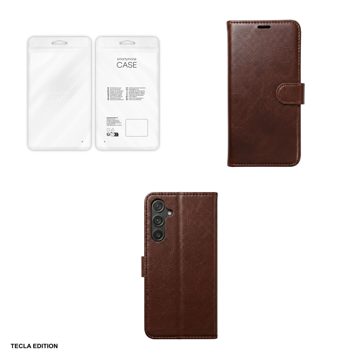 Husa Smart Luxe leather pentru Honor 600 Lite, tip carte cu inchidere magnetica, Maro