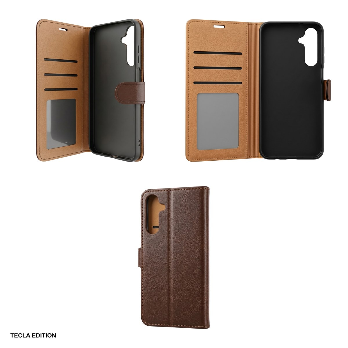 Husa Smart Luxe leather pentru Honor 600 Lite, tip carte cu inchidere magnetica, Maro