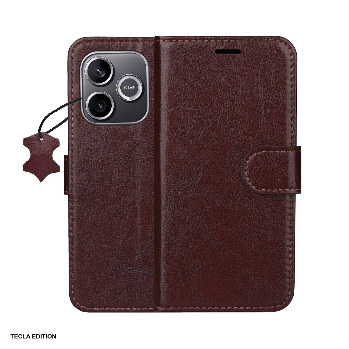 Husa Smart Luxe leather pentru Honor 600 Lite, tip carte cu inchidere magnetica, Maro