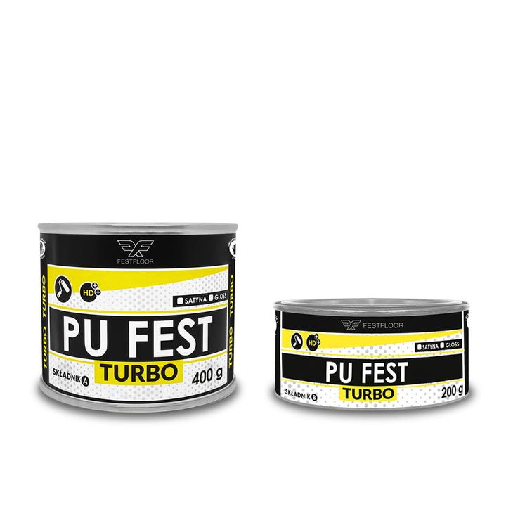 Двукомпонентен полиуретанов лак Festfloor PU FEST Turbo на базата на разтворители, прозрачен (безцветен), 0,6 кг, за микроцимент, интериор/екстериор, UV устойчив