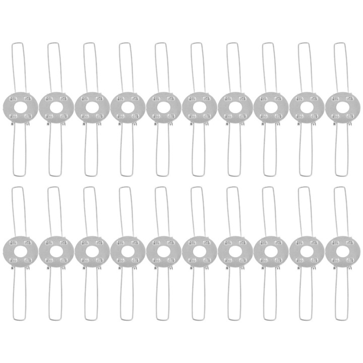 Cleme de prindere pentru abajur YANYXR BCS3112988, din fier, argintiu, set 30 buc, 12 x 2.8 x 0.6 cm