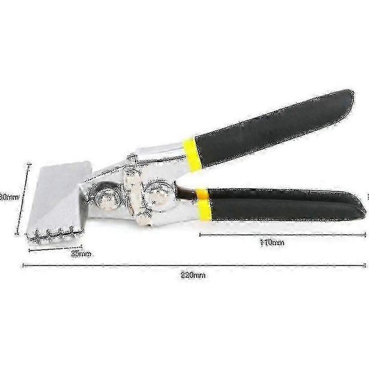 Cleste pentru indoit tabla (hand seamer) FG123K0225-260803-10941, otel nichelat, falci zimtate, 6 inch (220 mm), Multicolor