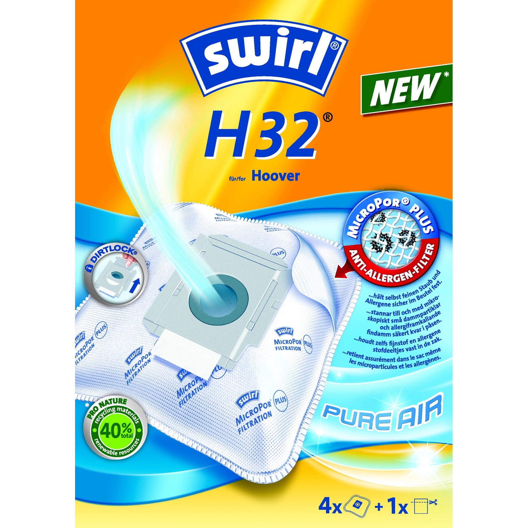 Set 4 Saci aspirator Swirl H 32