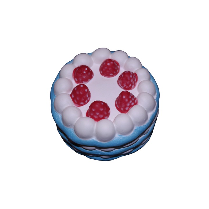 Illatos SQUISHY játék, epres torta, lassú visszatéréssel, stresszoldó játék 12x12cm