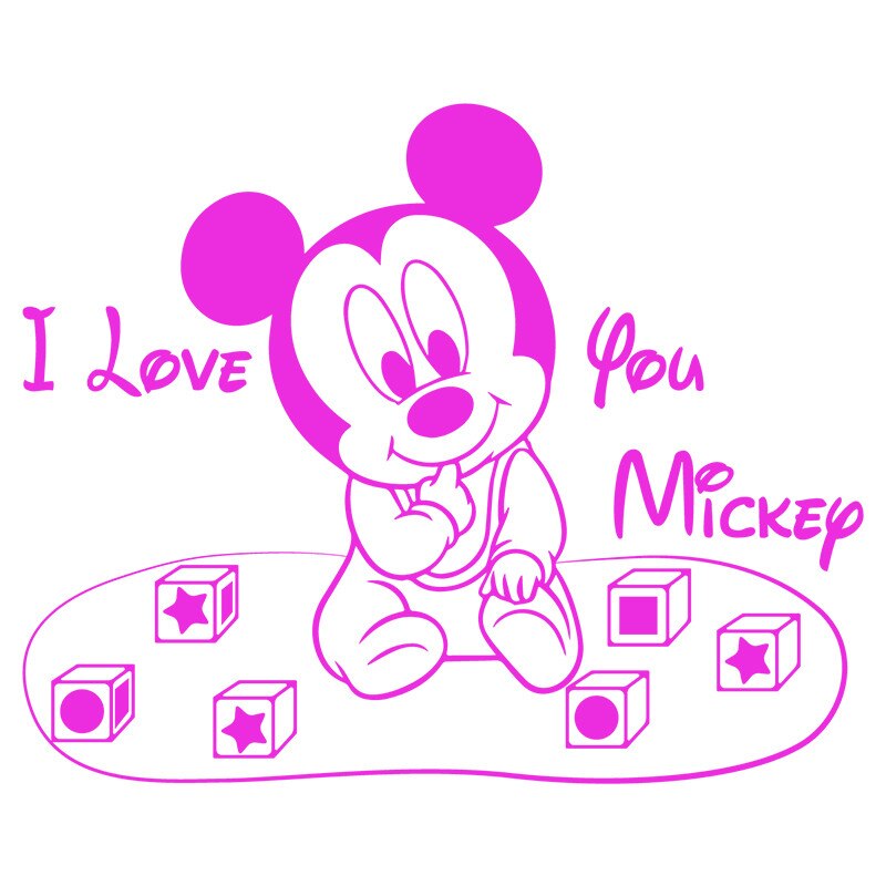 Sticker Decorativ - SMAER - LOVE MICKEY BABY - 60cm x 50cm - Roz