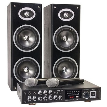 Set karaoke amplificator + boxe + microfoane wireless Set karaoke amplificator + boxe + microfoane wireless