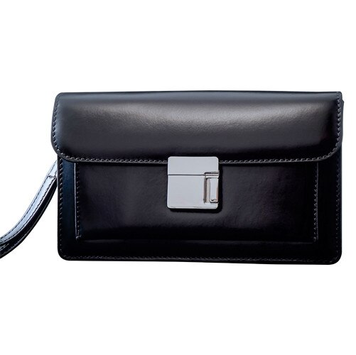 Borseta Piele Naturala de mana Black negru mat