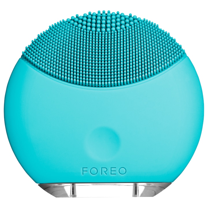 Устройство за почистване на кожата FOREO LUNA mini Turquoise Blue, 8000 осцилации, 2 скорости, Акумулатор, Хипоалергенно, Синьо