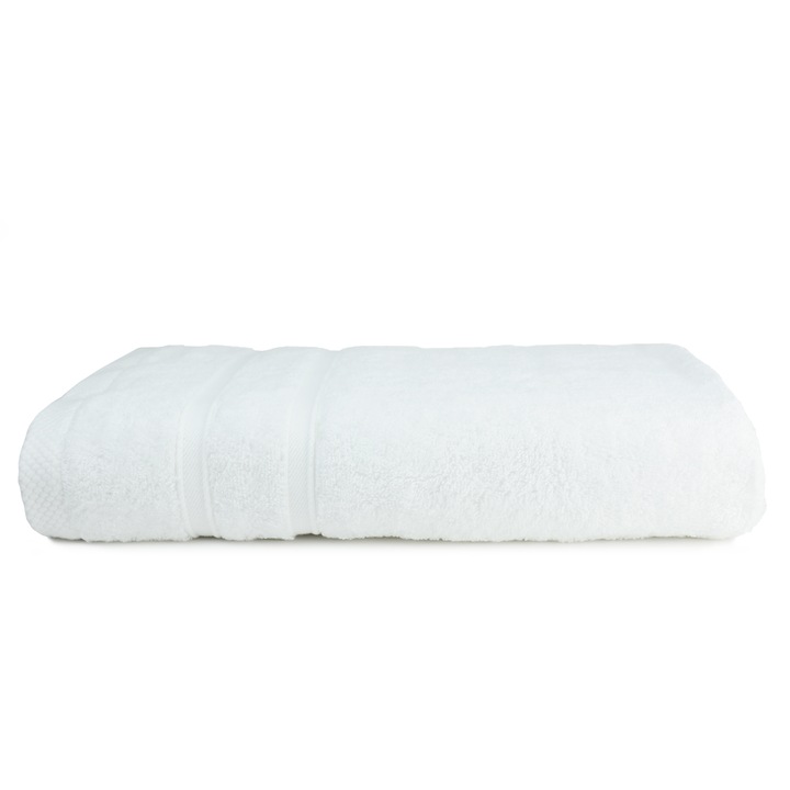 Prosop dus Bamboo Collection, 70x140 cm, Alb, 50% bambus/50% bumbac, 600 gr/mp