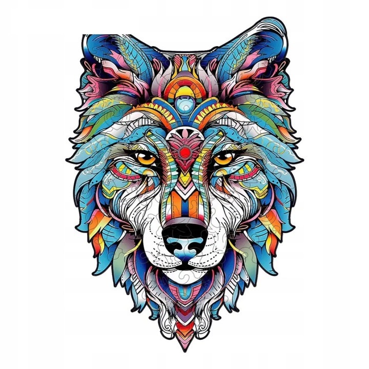Puzzle din lemn Wolf, model TCC-CCNNLLNN00, multicolor, A4 20 x 28.3 cm