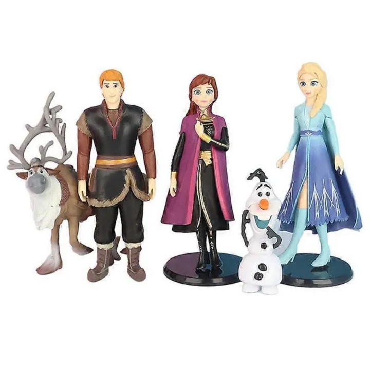 Set de 5 figurine Frozen (Elsa, Anna, Kristoff, Olaf, Sven), PVC, pentru decor tort si joaca, multicolor, K0438-cj260819-1146