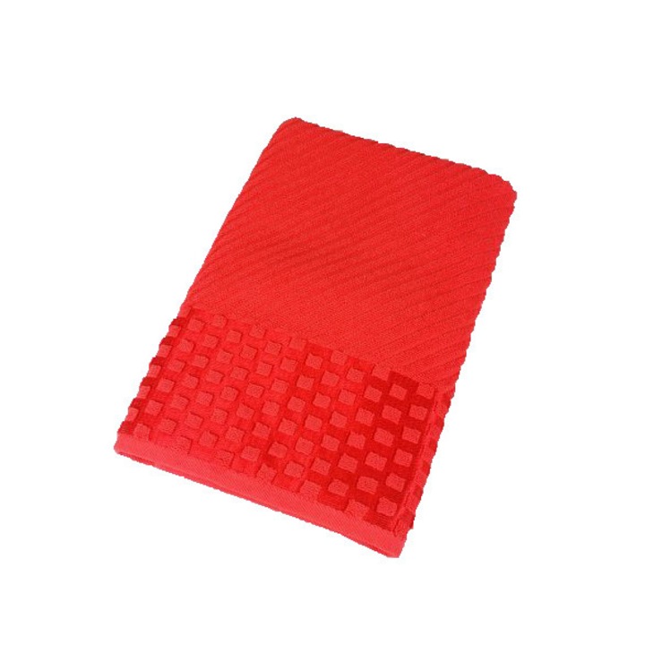 Prosop baie Jaquard, rosu, 70x140cm