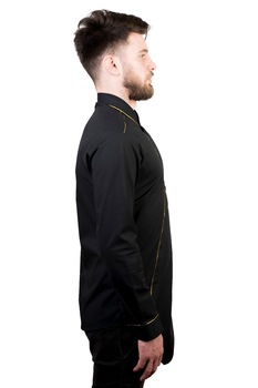 Camasa Brodart, slim fit Black & Gold, M EU Camasa Brodart, slim fit Black & Gold, M EU