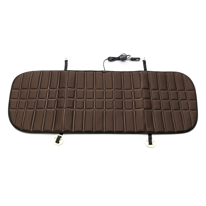 Saltea incalzitoare pentru bancheta spate auto K0323-0805-CJ1493, 12V 42W, universal, cafea, 130 x 48 x 1.5 cm