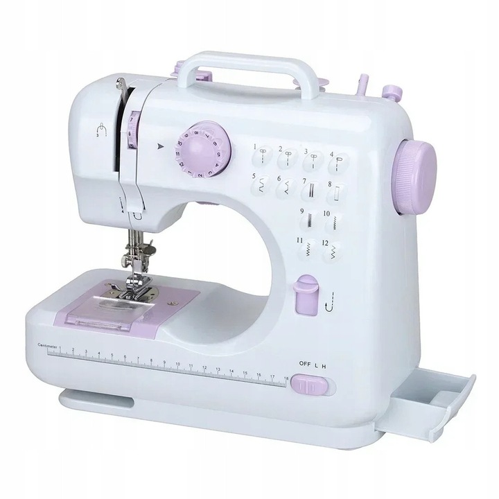 Masina de Cusut Mini pentru Copii, 12 Cusaturi, Pedala, Usoara