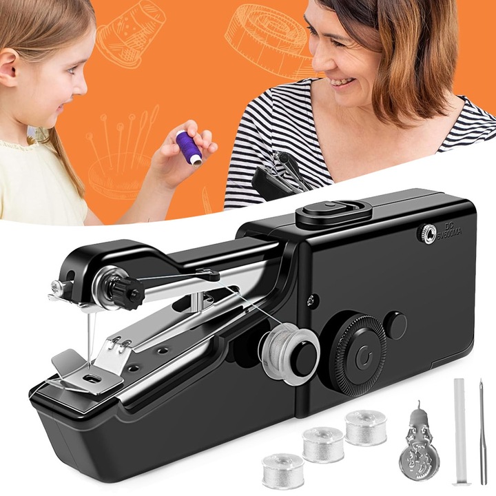 Masina de Cusut Portabila Electrica, Mini, pentru Haine si Jucarii