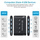KVM USB K0323-0807-CJ12033 kapcsoló, 4 USB 3.0/2.0 port, billentyűzet/egér/flash (U disk) kapcsoló, fekete, 150 cm kábel