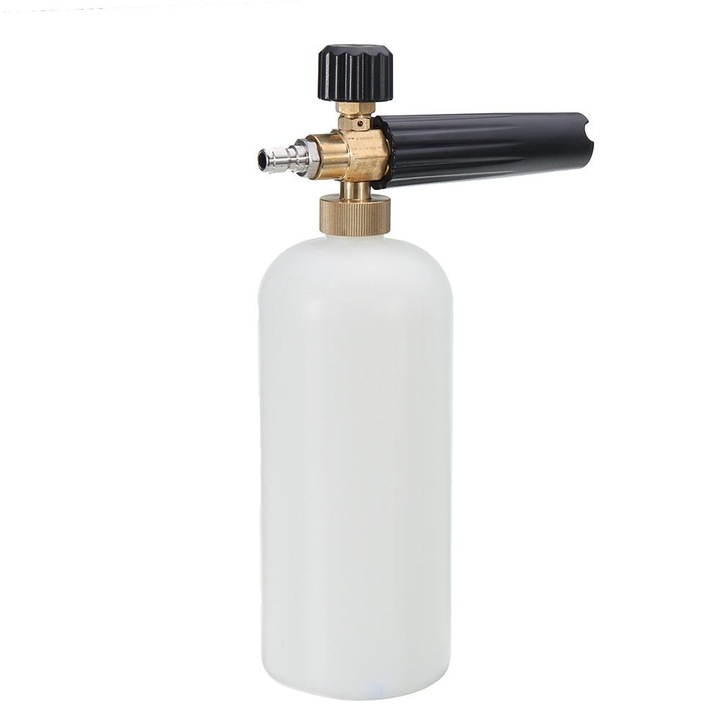 Spumant pentru aparat de spalat cu presiune K0323-0807-CJ8686, 900 ml, alama + otel inoxidabil + nylon, reglabil, alb/negru