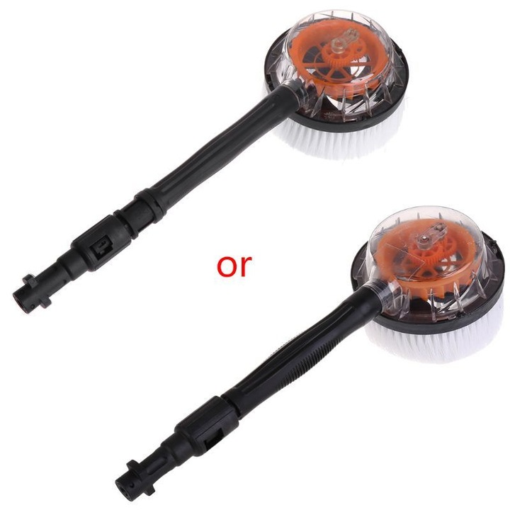 Perie rotativa pentru spalatorie auto K0323-0807-CJ11717, din PVC (peri) si ABS (maner), compatibila cu Karcher/Davco/Chi/Laovr pentru inalta presiune, multicolor