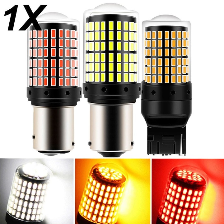 LED autós irányjelző izzó T20/7440/1156 BA15S BAU15S P21W PY21W, 21W, 12V, 3000 lm, CanBus kompatibilis, 1 db (K0323-0807-CJ12118)