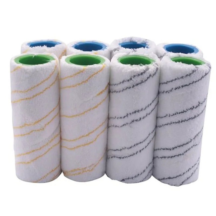 Rolele de inlocuire microfibra pentru Karcher FC7/FC5/FC3/FC3D, model 2.055-007.0/2.055-006.0 (K0323-0805-CJ9029), alb cu dungi gri/galben, 8 buc, 60 x 150 mm