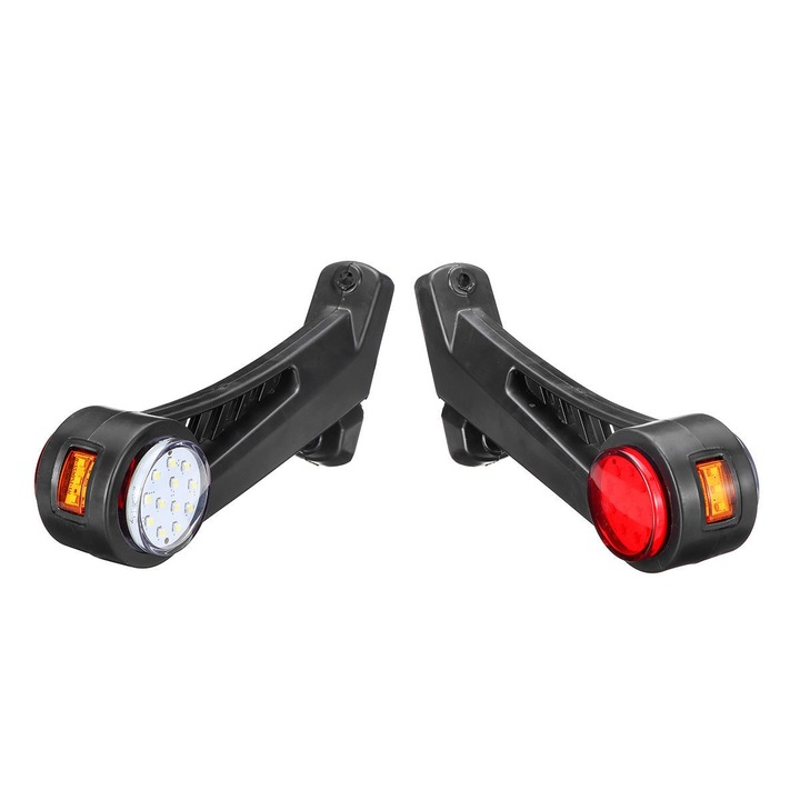 Lumina laterala marker pentru remorca K0323-0805-CJ8330, 24 LED, suport din cauciuc si plastic, 10-30V, IP65, rosu/ambar/alb, 235 x 60 mm