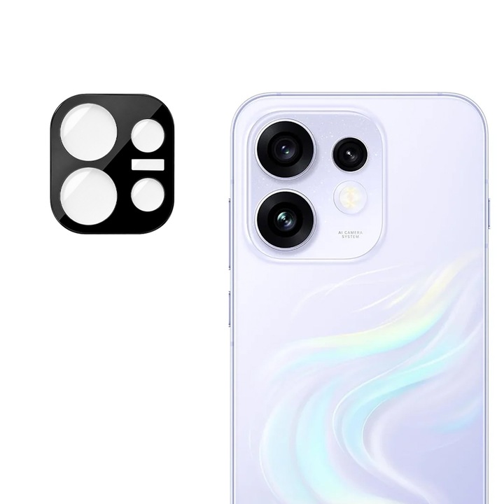 Daden üveg kamerafólia Oppo Reno 16-hoz, Teljes fedés, Professzionális védelem, Ultra ellenálló, Prémium minőség, Fekete
